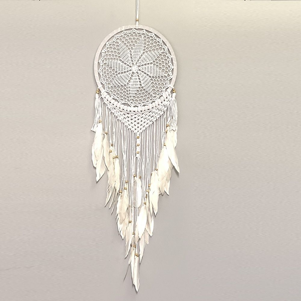 Crochet Dreamcatcher 32 cm White