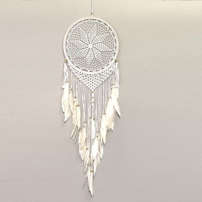 Crochet Dreamcatcher 32 cm White