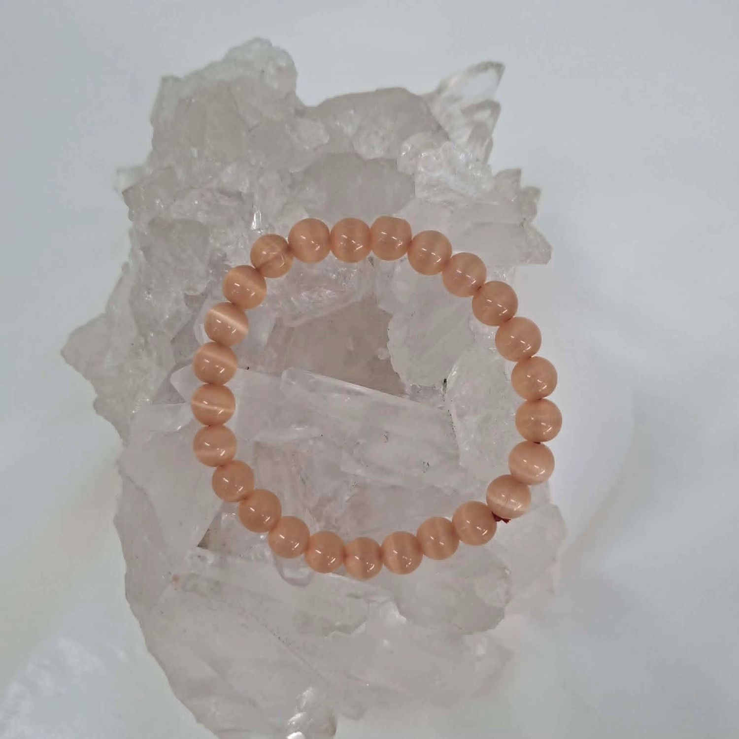 Peach Selenite Bracelet 6mm