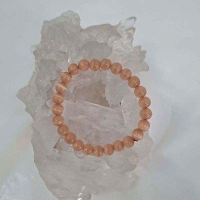 Peach Selenite Bracelet 6mm