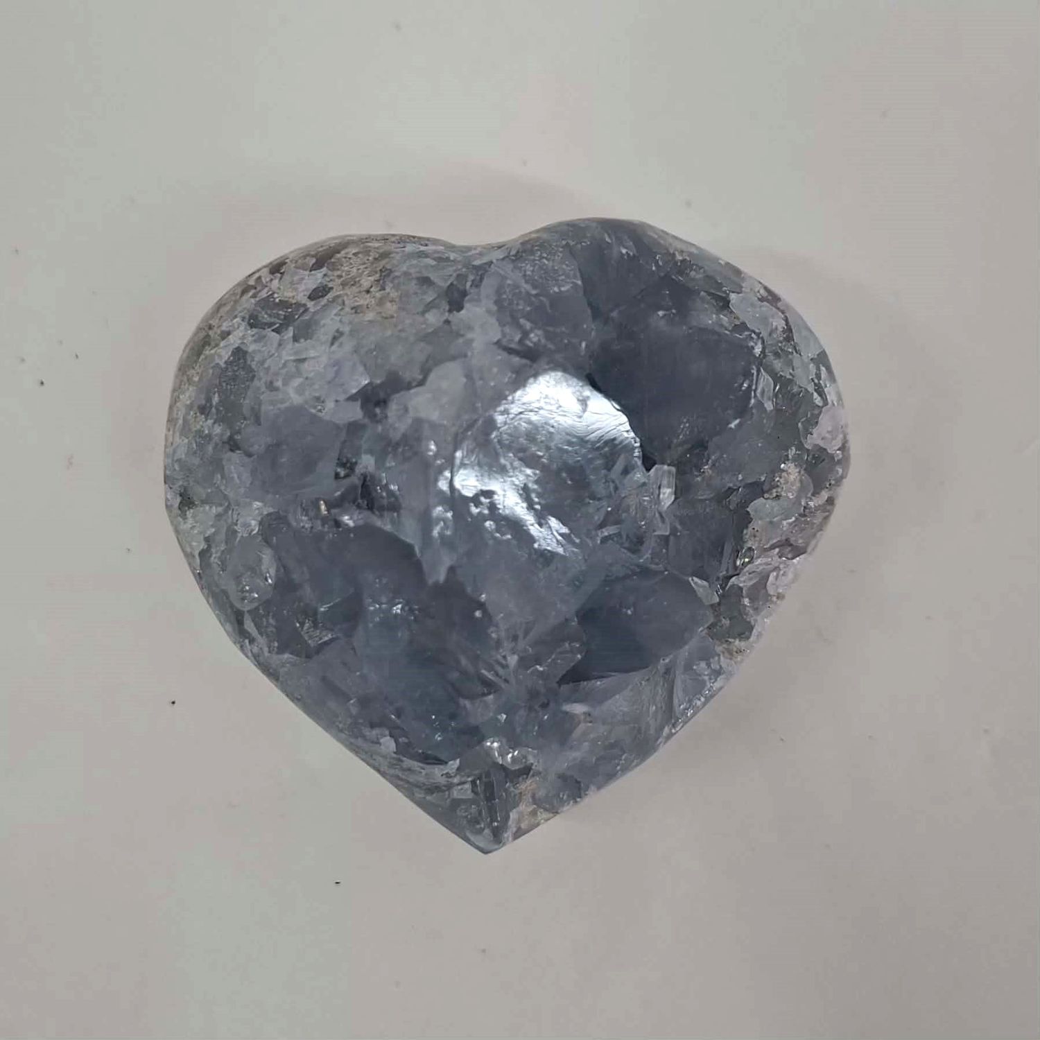 Celestite cluster heart shaped
