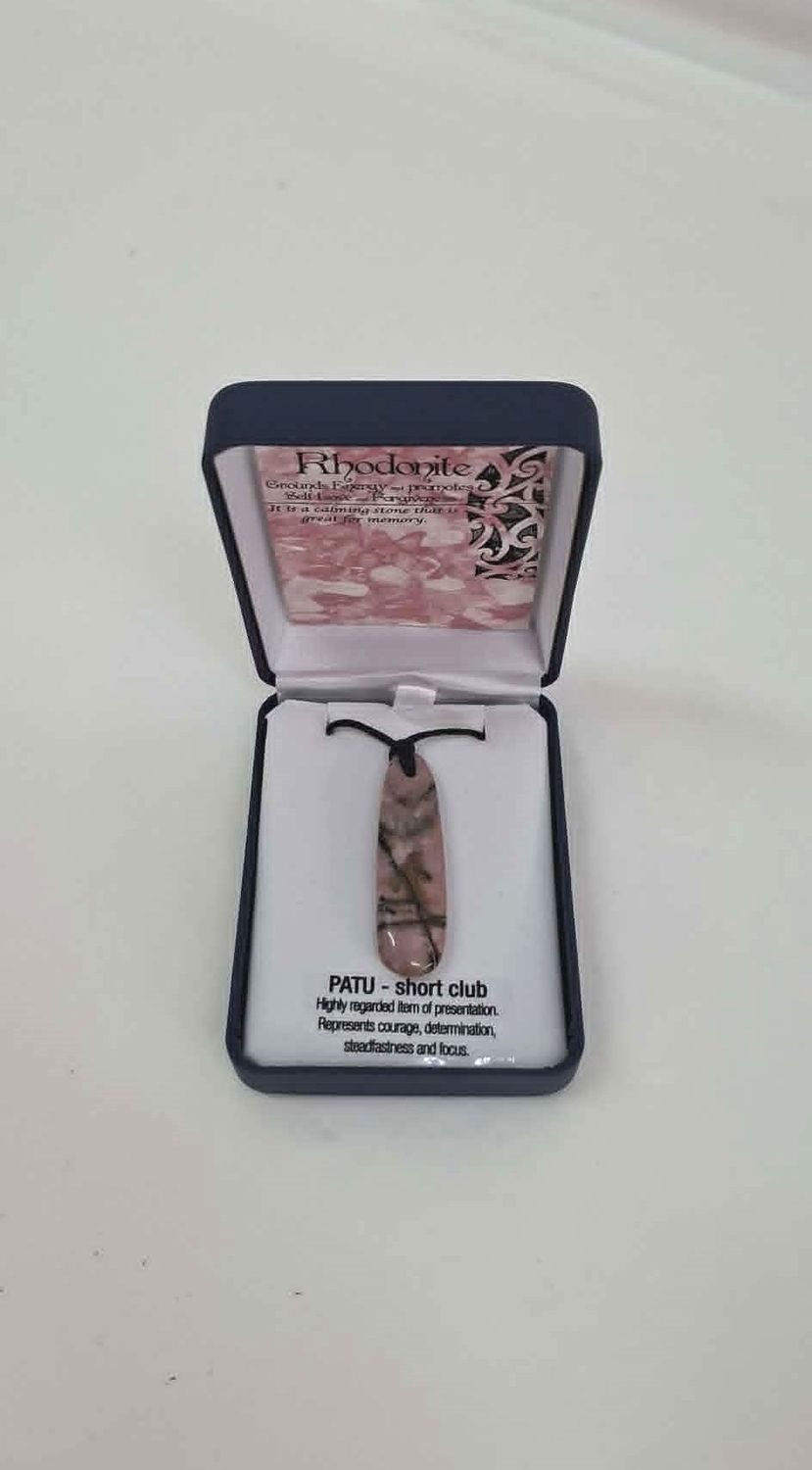 Rhodonite Patu Pendant