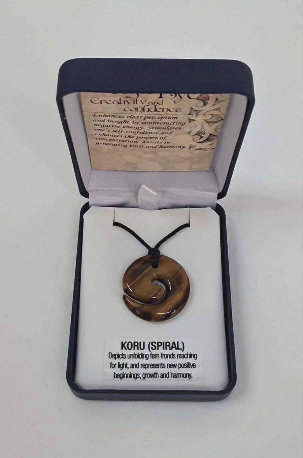 Tiger Eye Koru Spiral