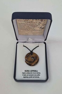 Tiger Eye Koru Spiral