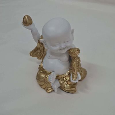 White Gold Sitting Buddha