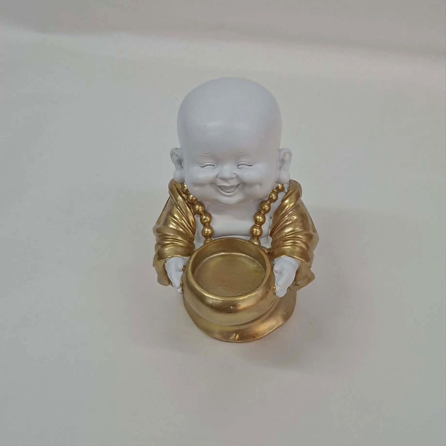 White Gold Bowl Buddha