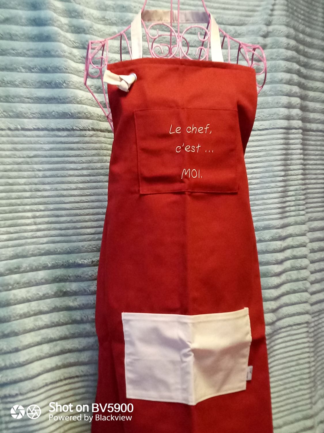 Tablier brodé ( terracotta )