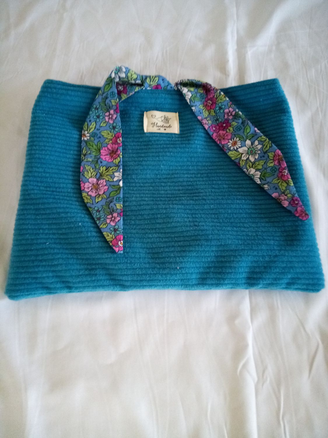 pochette à livre velours bleu