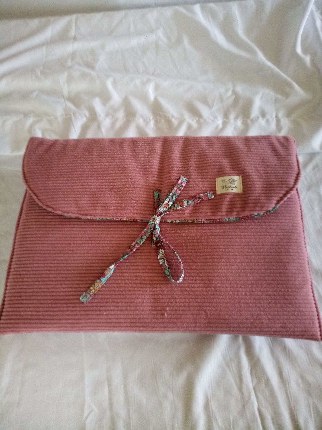 Pochette ordinateur vieux rose
