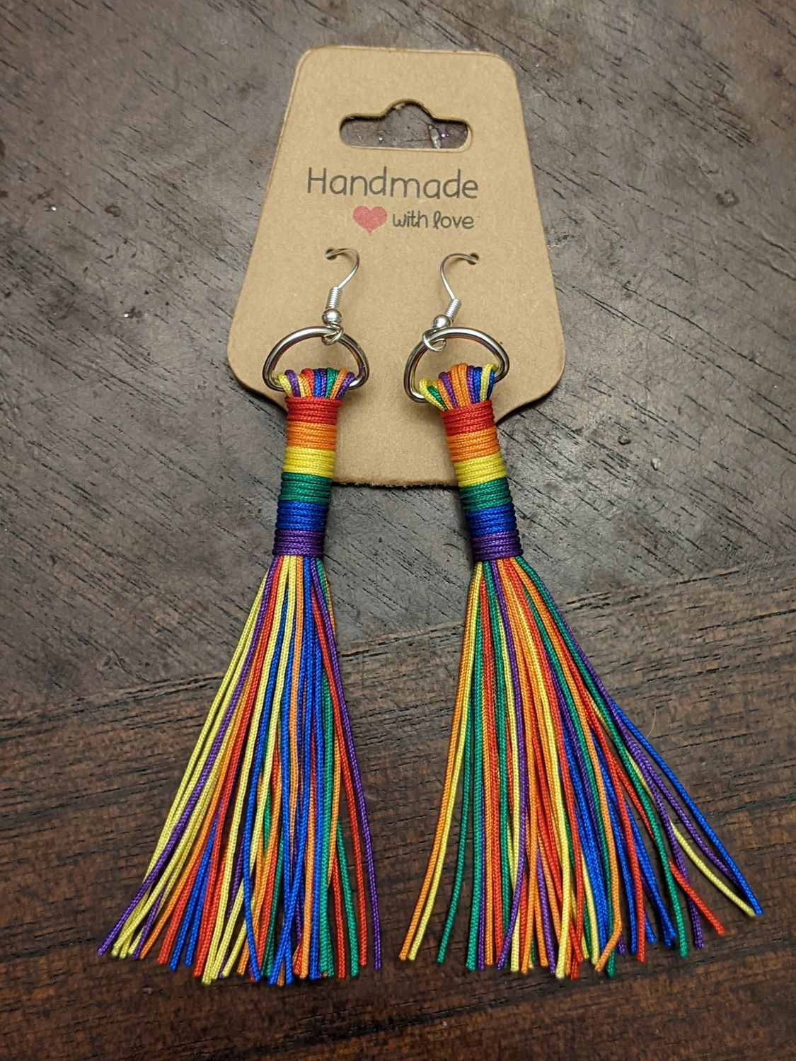 3" Rainbow Pride Fringey Flogger Earrings