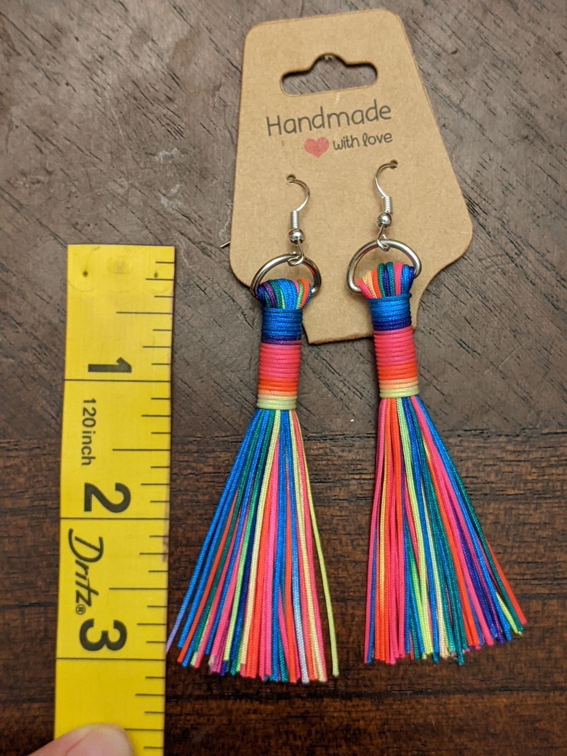 3" Floggers Neon Rainbow Earrings