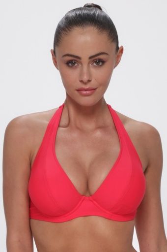 Sunsets Muse Halter Top-SP26, Color: GERANIUM, Size: 34D