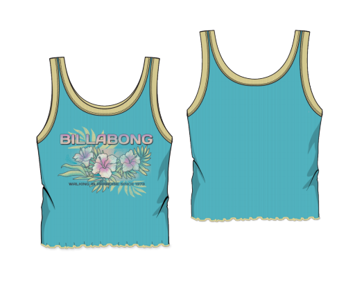 Billabong GIRLS' IN PARADISE TANK TOP, Color: Ocean Eyes SP26, Size: M