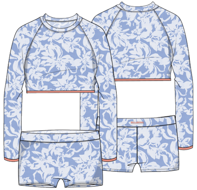 Billabong GIRLS' COME ON NOW CROP RG SET