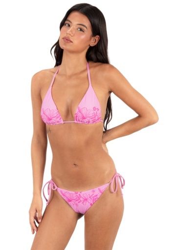 Hurley TROPICAL BLOOMS TRI TIE TOP, Color: Bright Plumeria/Hula Pink SP26, Size: XS