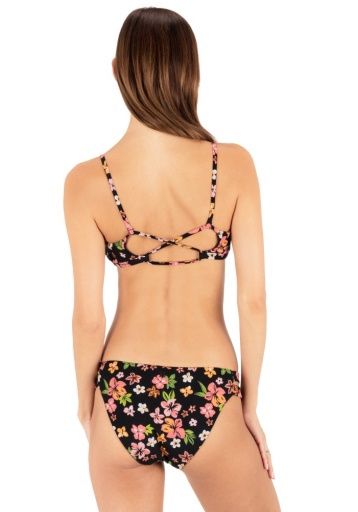 Hurley MAX HIBISCUS DREAM MODERATE BOTTOM, Color: Black Floral SP26, Size: XS