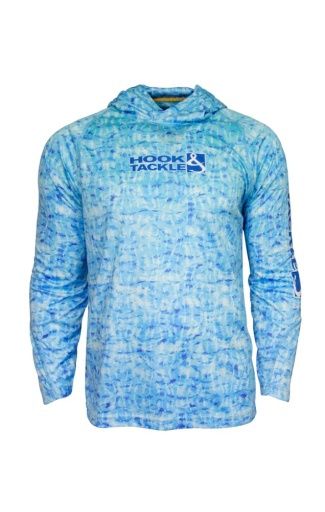 Hook &amp; Tackle FISH SHADOWS Fishing HOODIE, Color: BLUE SP26, Size: M