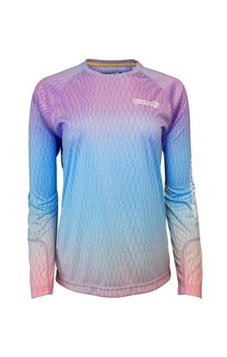 Hook &amp; Tackle Women’s FISH SCALE Rashguard, Colour: PERIWINKLE SP26, Size: Small