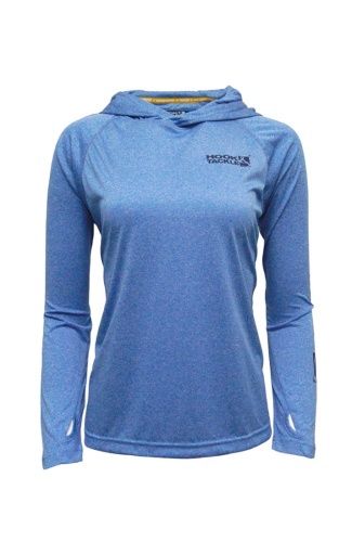 Hook &amp; Tackle WOMEN'S SEAMOUNT HOODIE, Colour: BLUE HEATHER SP26, Size: Small