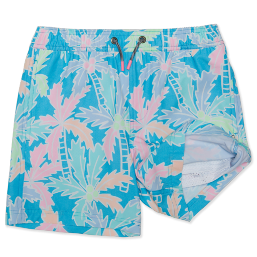 Party Pants BUSY PALMS E WAIST, Color: Cyan SP26, Size: XS