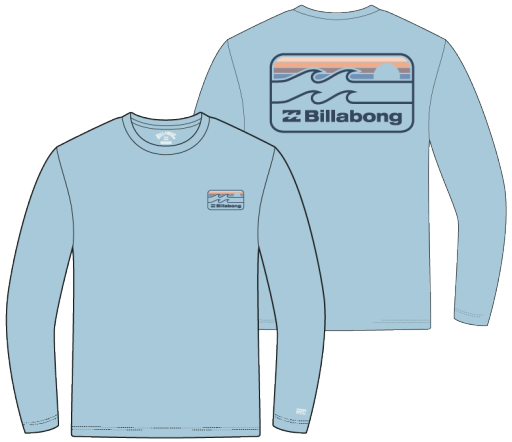 Billabong LITTLE BOYS' RUNNER LS SURFSHIRT, Color: Mist Blue SP26, Size: 2T