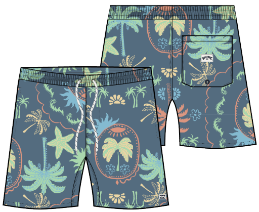 Billabong LITTLE BOYS' SUNDAYS LAYBACK Volley, Color: Vintage Blue SP26, Size: 2T