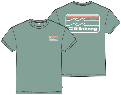 Billabong BOYS' RUNNER SS Tee, Color: Green Ash SP26, Size: S8