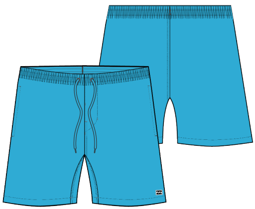 Billabong BOYS' ALL DAY LAYBACK Volley, Color: Aqua SP26, Size: S8