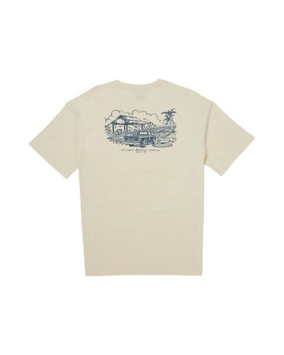 Quiksilver GET OUT THERE ORG Tee, Color: BONE WHITE SP26, Size: Small