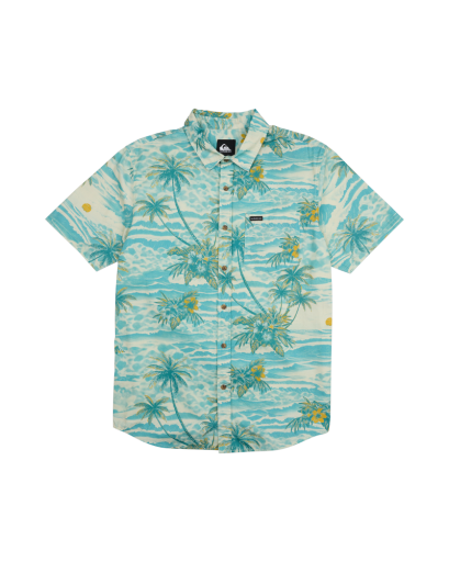 Quiksilver SUNDOWN STRETCH CLASSIC SS Button Down, Color: AQUA SP26, Size: Small