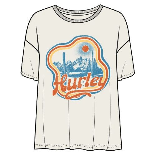 Hurley Scenic View Boyfriend Tee, Color: Tofu SP26, Size: XSMALL