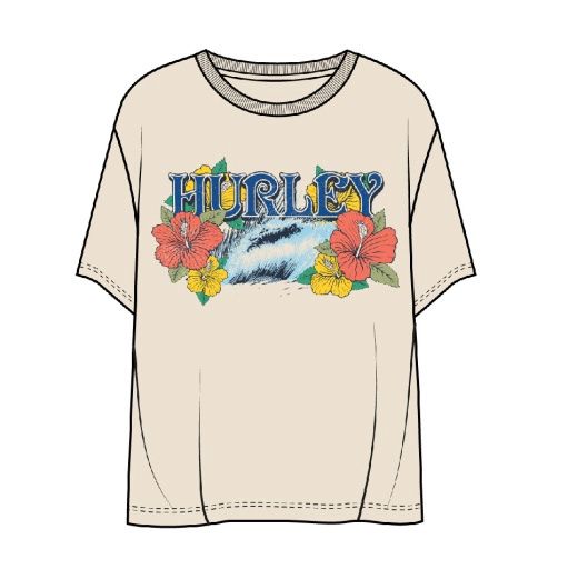 Hurley tidal classic tee, Color: Off White SP26, Size: XSMALL
