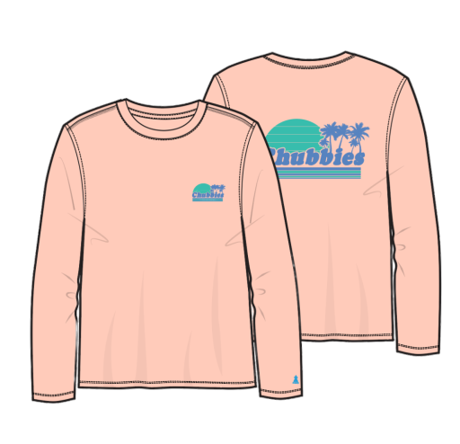 Chubbies The Ol' College Try (Boys Sun Crewneck)- Light Orange, Color: Pastel Orange SP26, Size: YXS