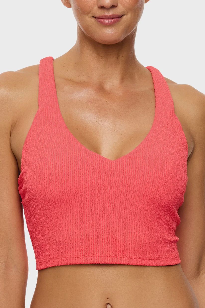 Next Mini Pucker Rib V Neck Crop
