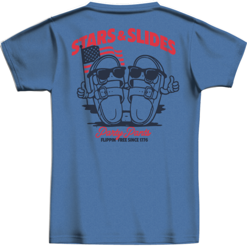 Party Pants FLIPPIN FREE SUN TEE, Color: Blue SU26, Size: S