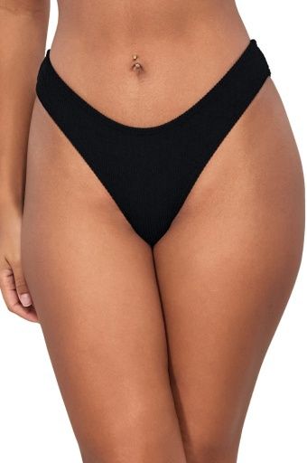 Pacifica Sandy Scoop Bottom, Color: BLACK PACIFICA RIB SU26, Size: XS