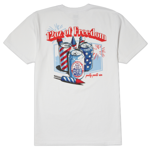 Party Pants 12OZ OF FREEDOM SS TEE, Colour: WHITE SU26, Size: S