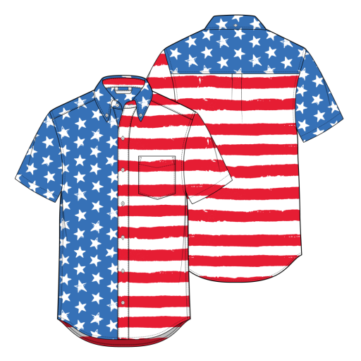 Chubbies The Grand Ol' Flag (Performance Friday Shirt), Color: Flag SU26, Size: Small