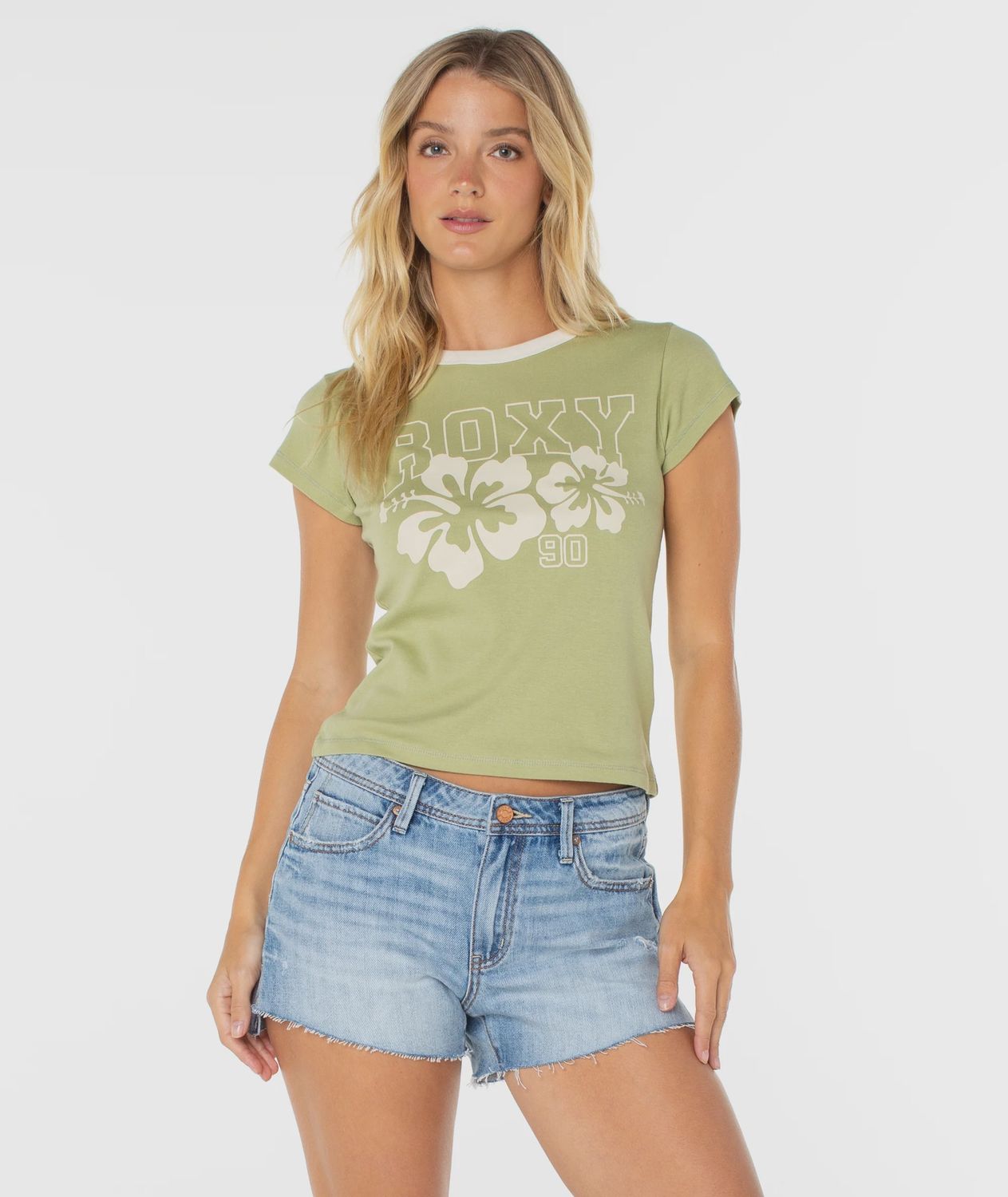 Roxy Genuine Hibiscus 90s Baby Tee