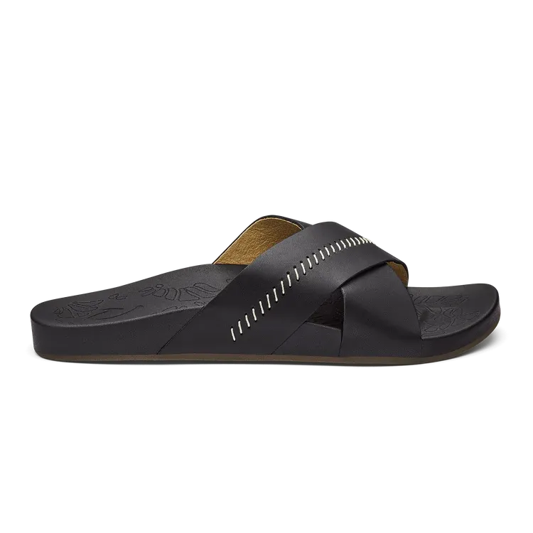 Olukai Kipe’a Olu, Color: Black/Black SP26, Size: 6