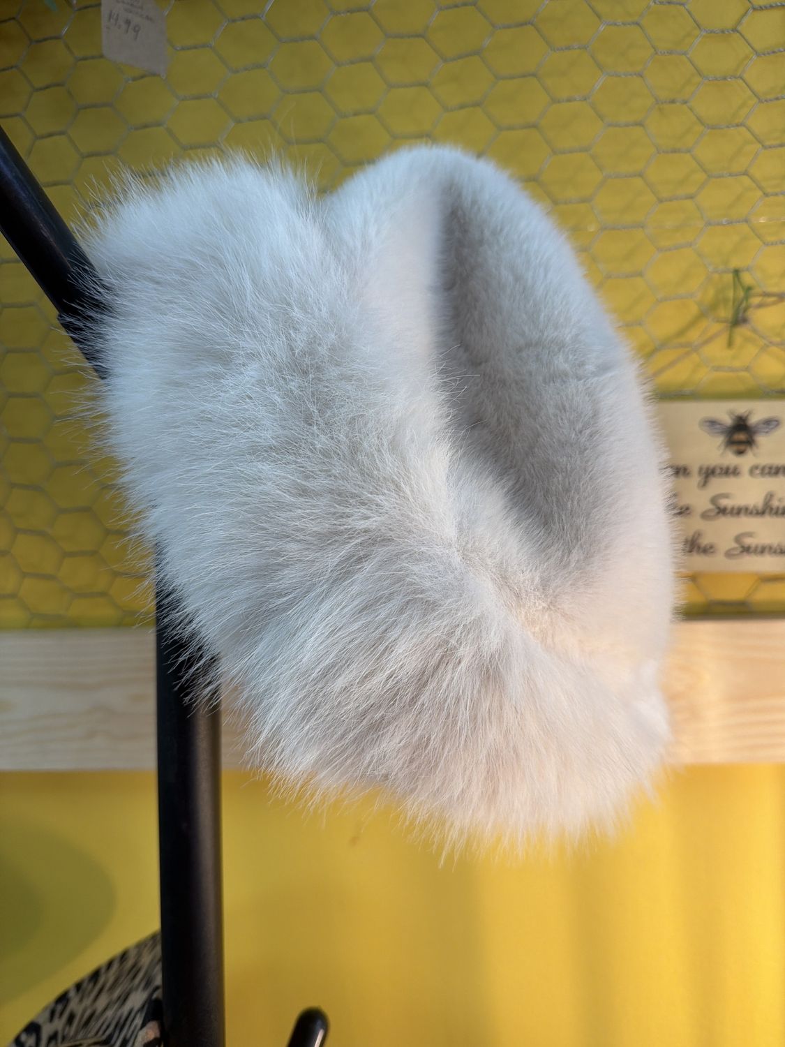 Fur hat white/ Brown