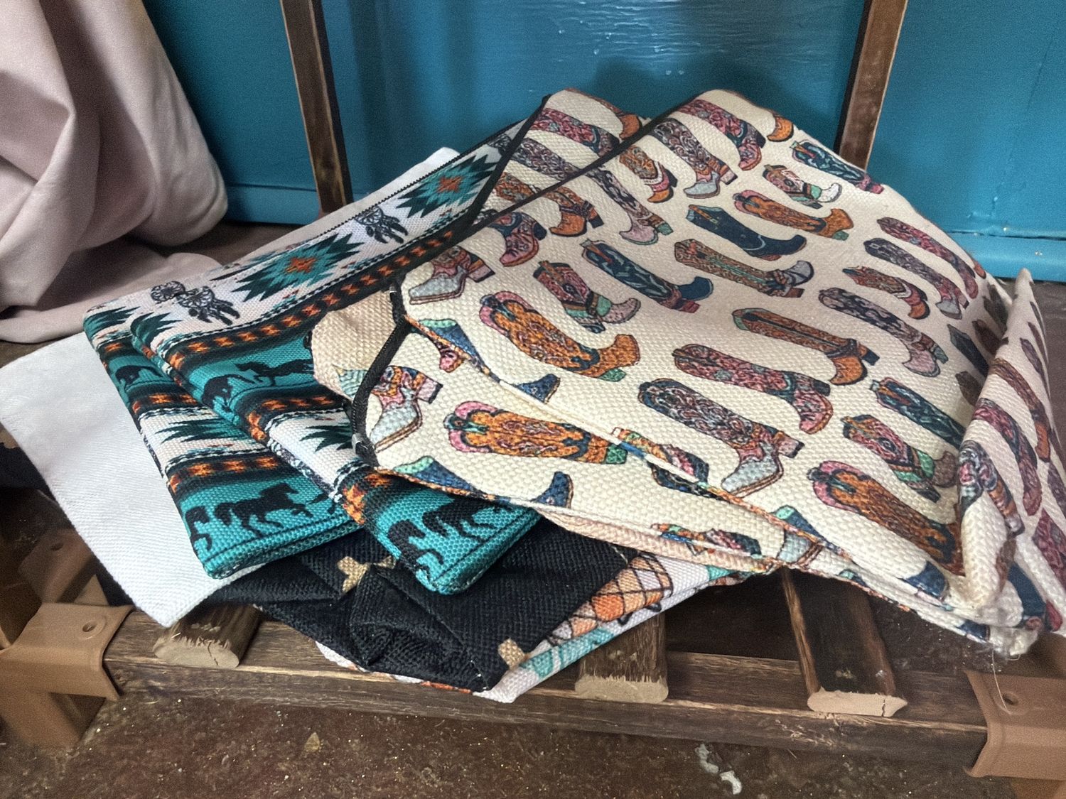 Chic western make up bags