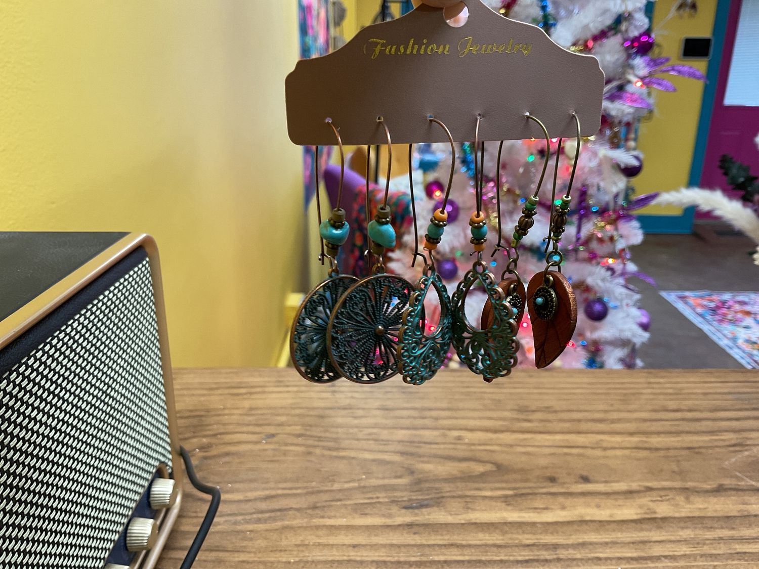 three pair western earrings