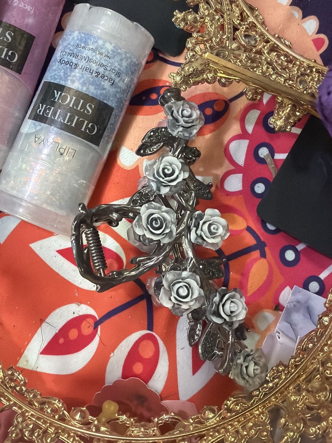 Rose vintage hair clip