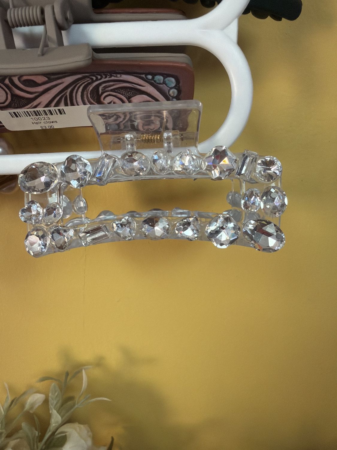 Rectangle claw clip rhinestone