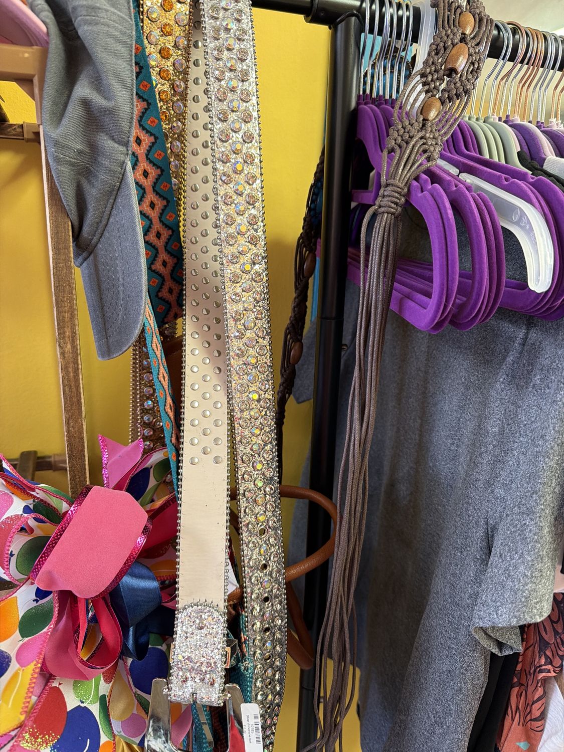 Silver rhinestone belt