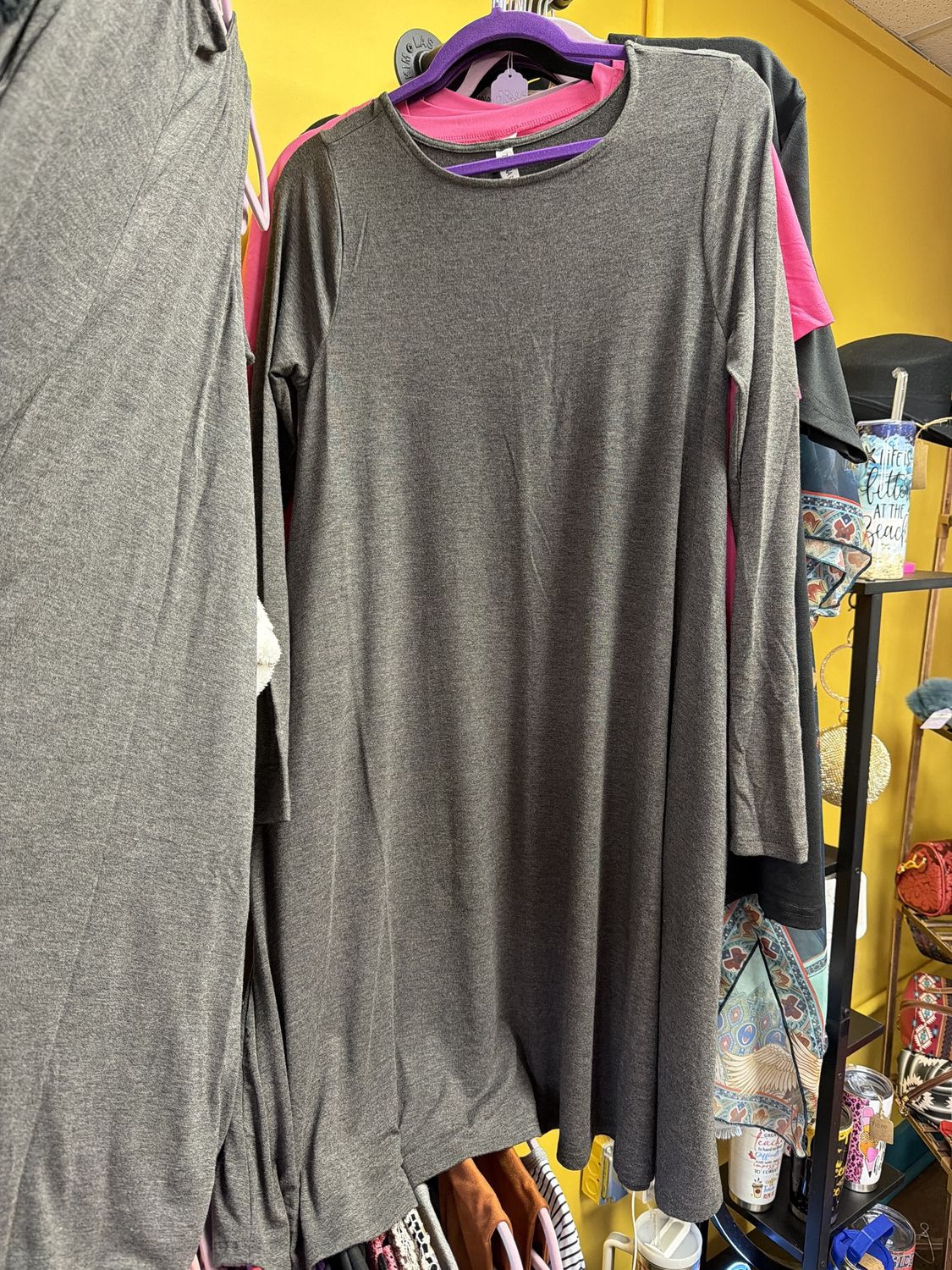 Gray long sleeve dress