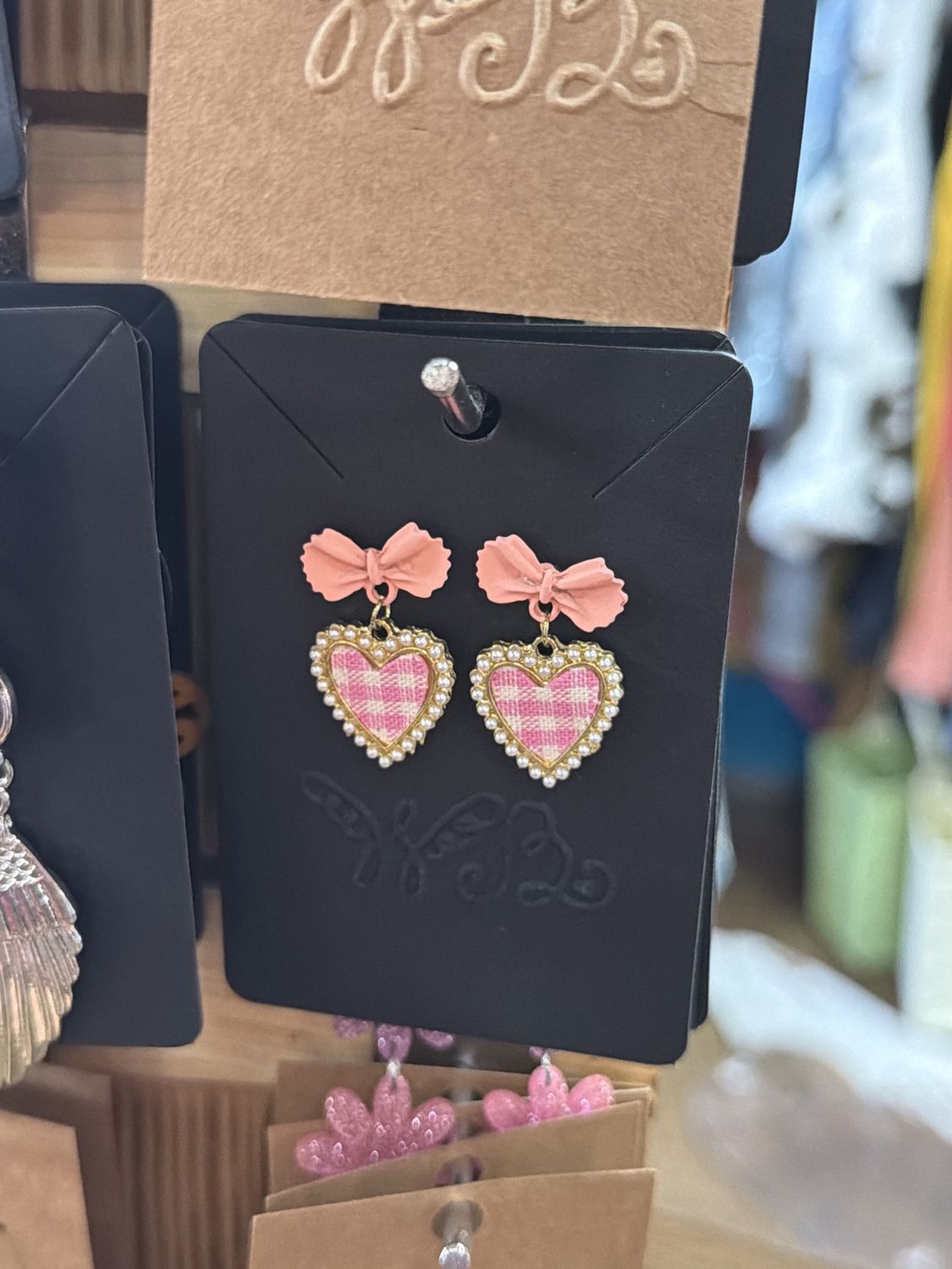 Sweetheart plaid earrings