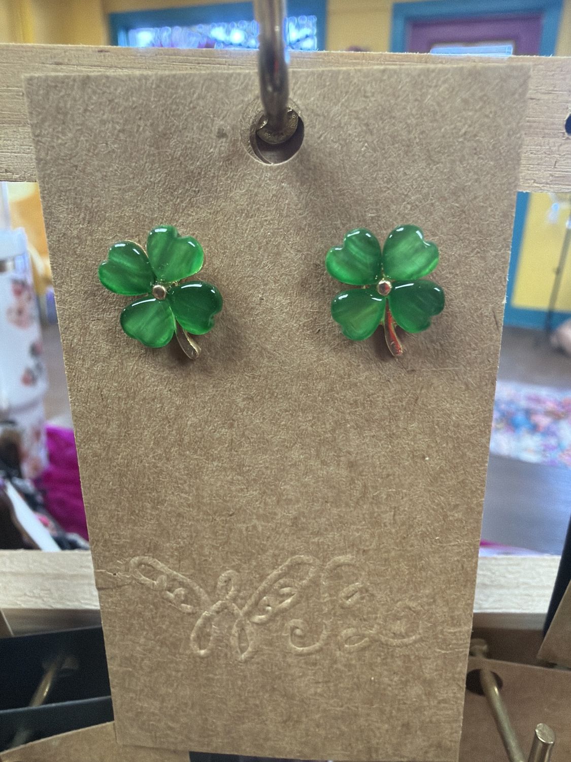 Shamrock stud earrings