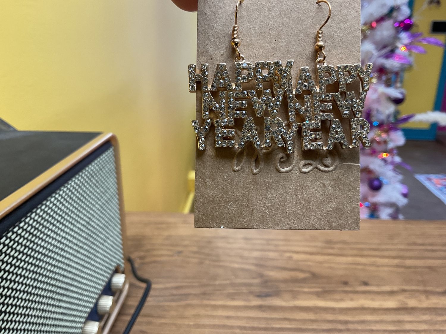 rhinestone new year earrings